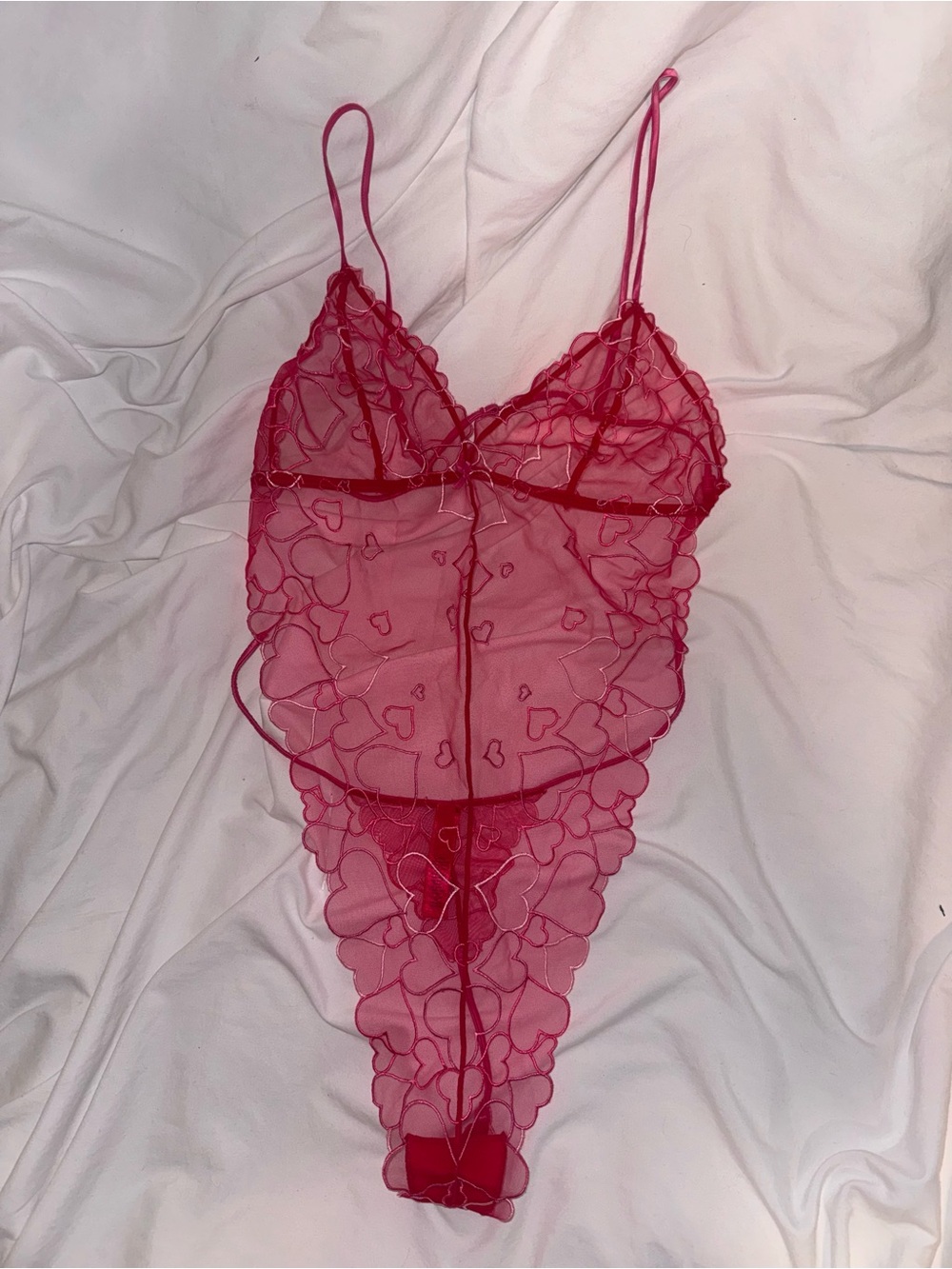 Skims Sheer Heart Lace Teddy - Pink Women’s Intimate